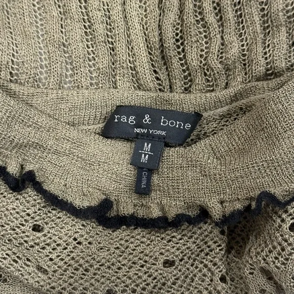 Rag & Bone Green Crochet Lace Long Sleeve Mock Neck - Picture 7 of 7